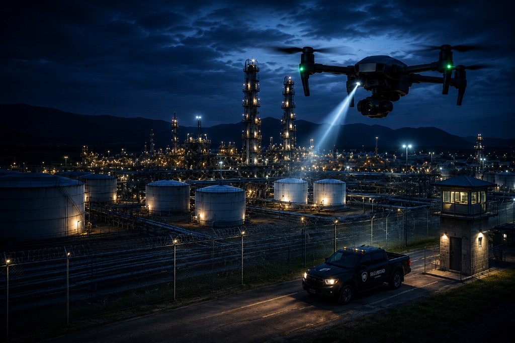 Vigilancia aérea de planta industrial e infraestructura crítica