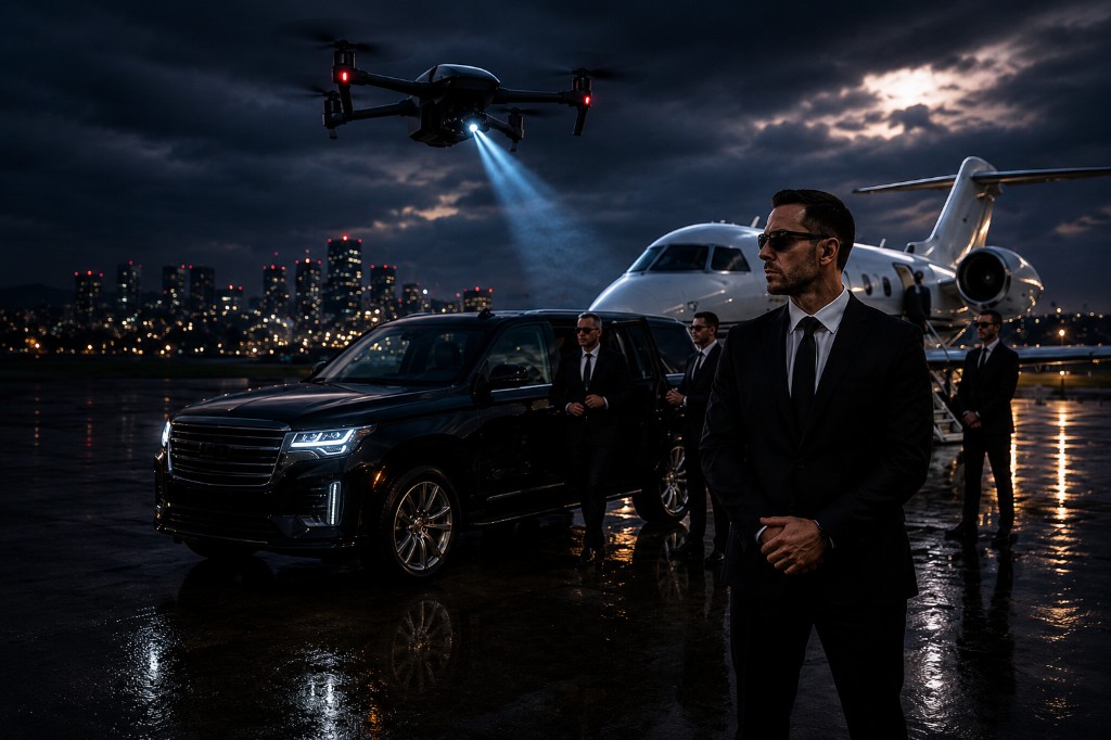 Protección VIP con dron en operación nocturna